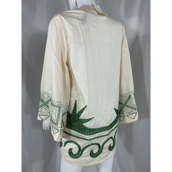 Johanna Ortiz 'Arrecifes' Green Stretch-Cotton Mini Dress Size S - NWT - Picture 3 of 4